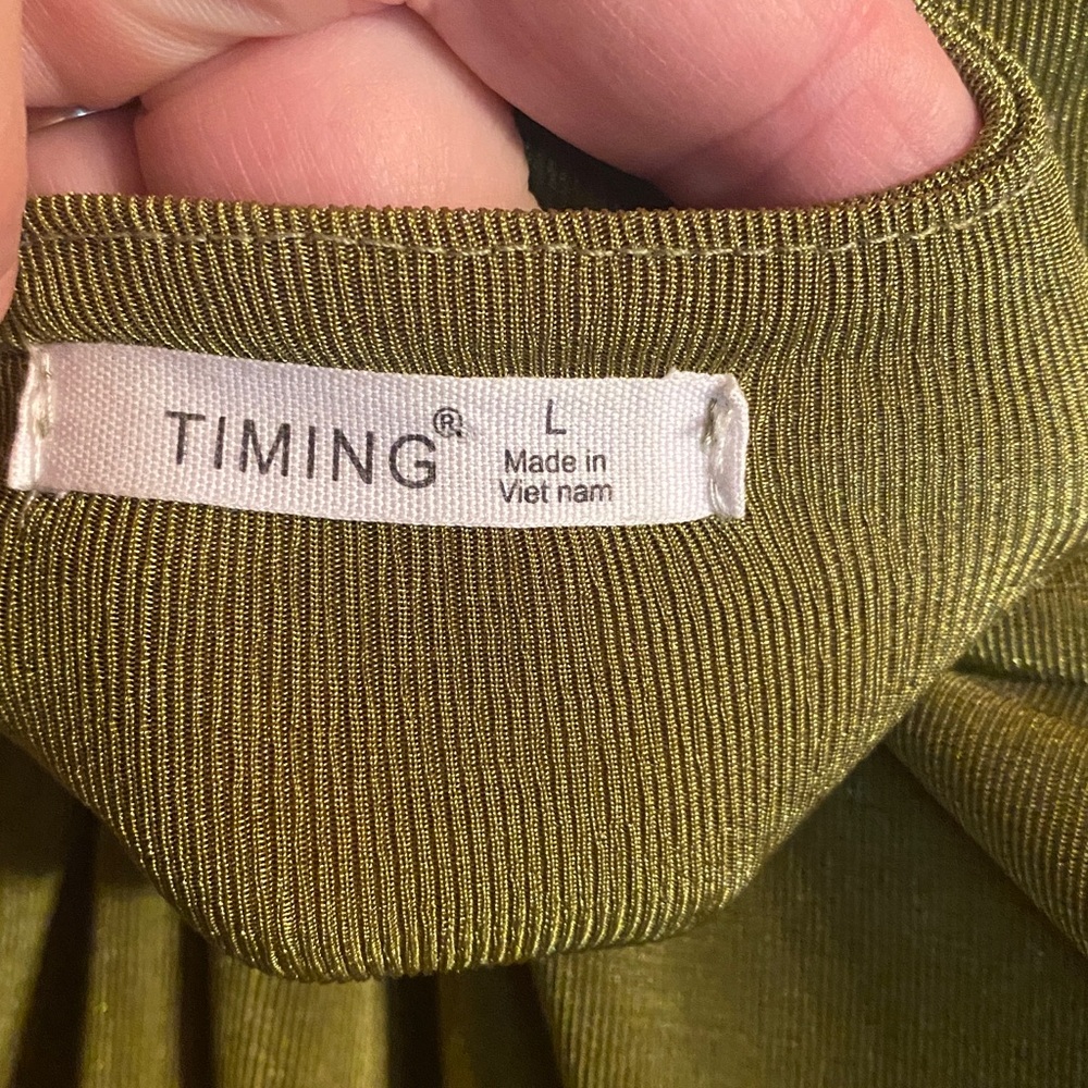 Timing Olive Ribbed Bodysuit - Picture 6 of 6